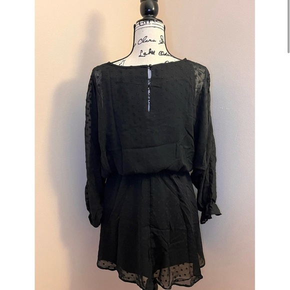 Urban Outfitters Lumiere Black Long Sleeve Swiss Dot Dolman Dress Size Med NWT - Picture 5 of 8